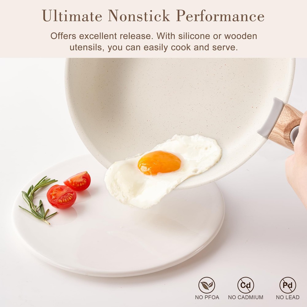 Nonstick Cookware Set - Stackable Pots and Pans Set Detachable Handle Camping...