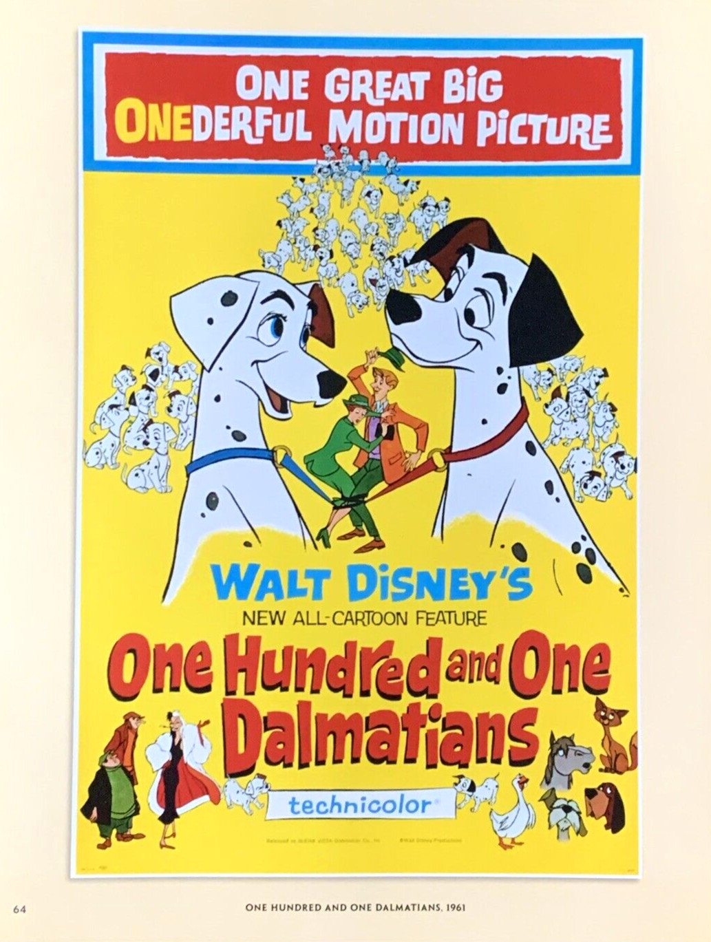 One Hundred and One Dalmatians 1961 Movie Poster Walt Disney #0044