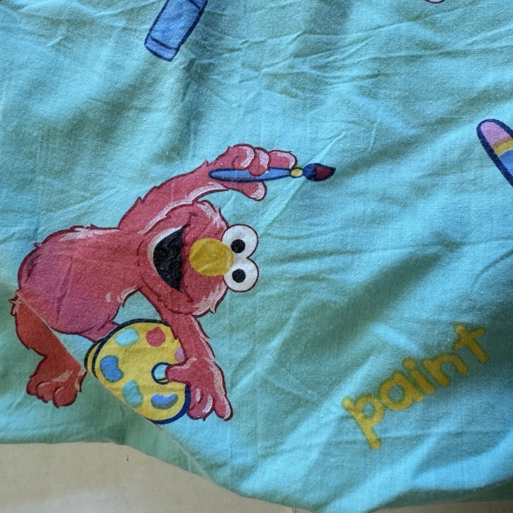 Vintage Elmo Crib Sheet Green