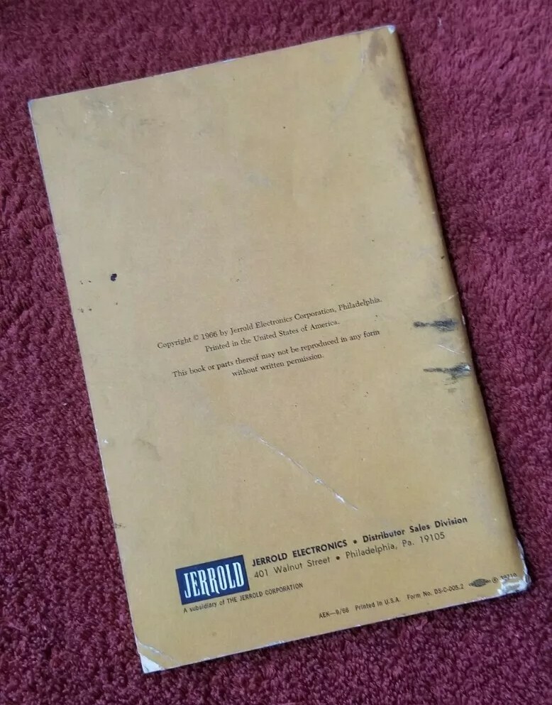 Vintage TV Distribution 1966 Systems Handbook Jerrold Split Page Manual