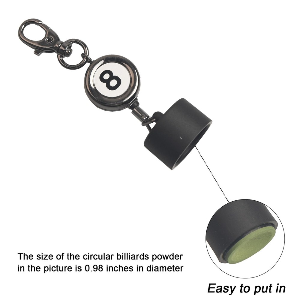 Billiard Chalk Holder，Pool Chalk Holder with Retractable Key RingPool Table A...