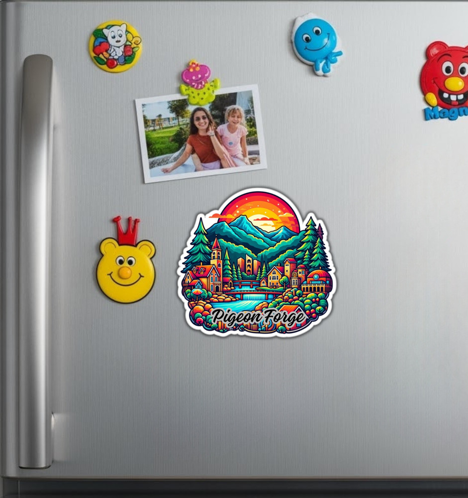 Pigeon Forge Fridge Magnet or Laptop Sticker