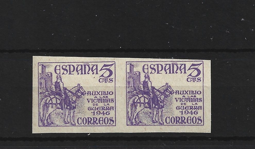1949 Edifil 1062S Pair Without Teeth