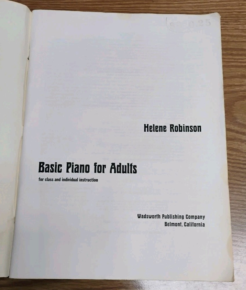 HELENE ROBINSON-BASIC PIANO FOR ADULTS PAPERBACK INSTRUCTIONAL BOOK