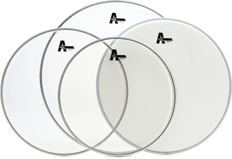 Attack Proflex 1 Clear 4-piece Drumhead Pack