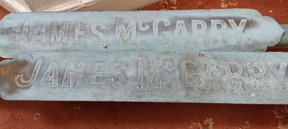 Old Brass Shop Window Protection Bars/ Avertising.