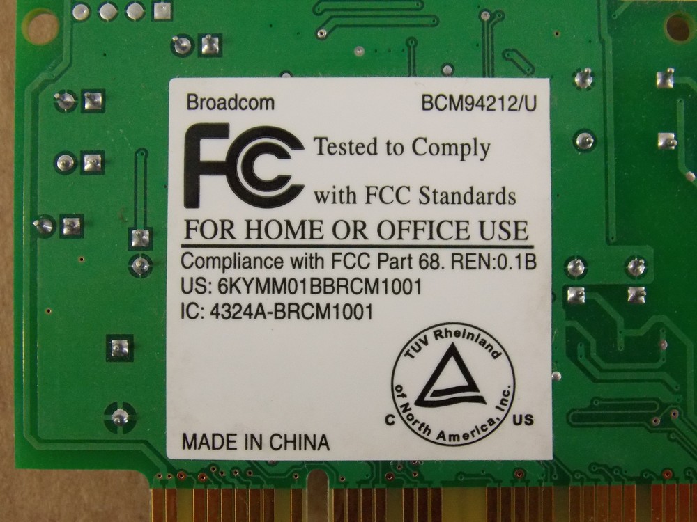 Broadcom BCM94212 Internal PCI Modem 56K Tested