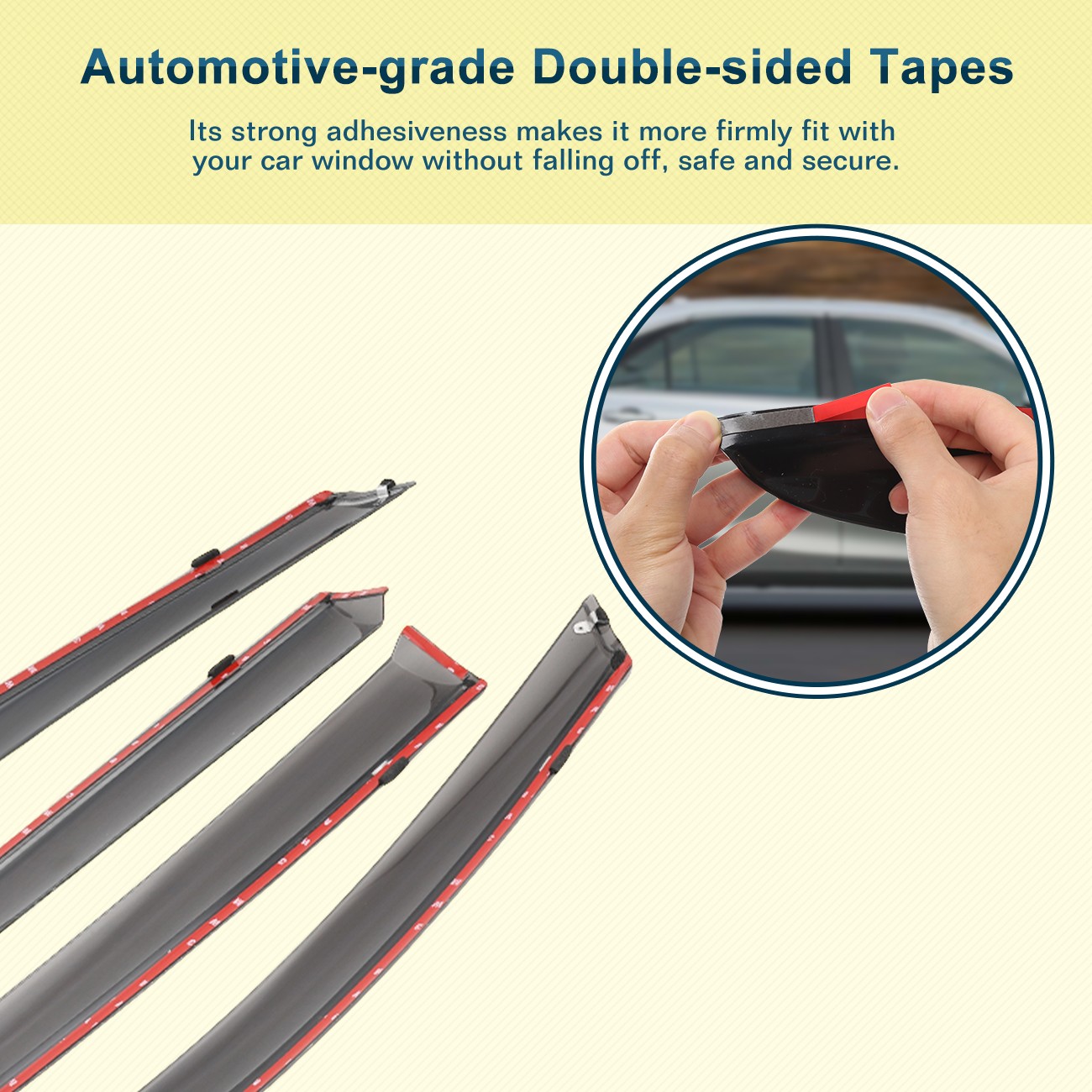 Window Visor Rain Guard Deflector For 2018-2022 Honda Accord Clip-on Chrome Trim