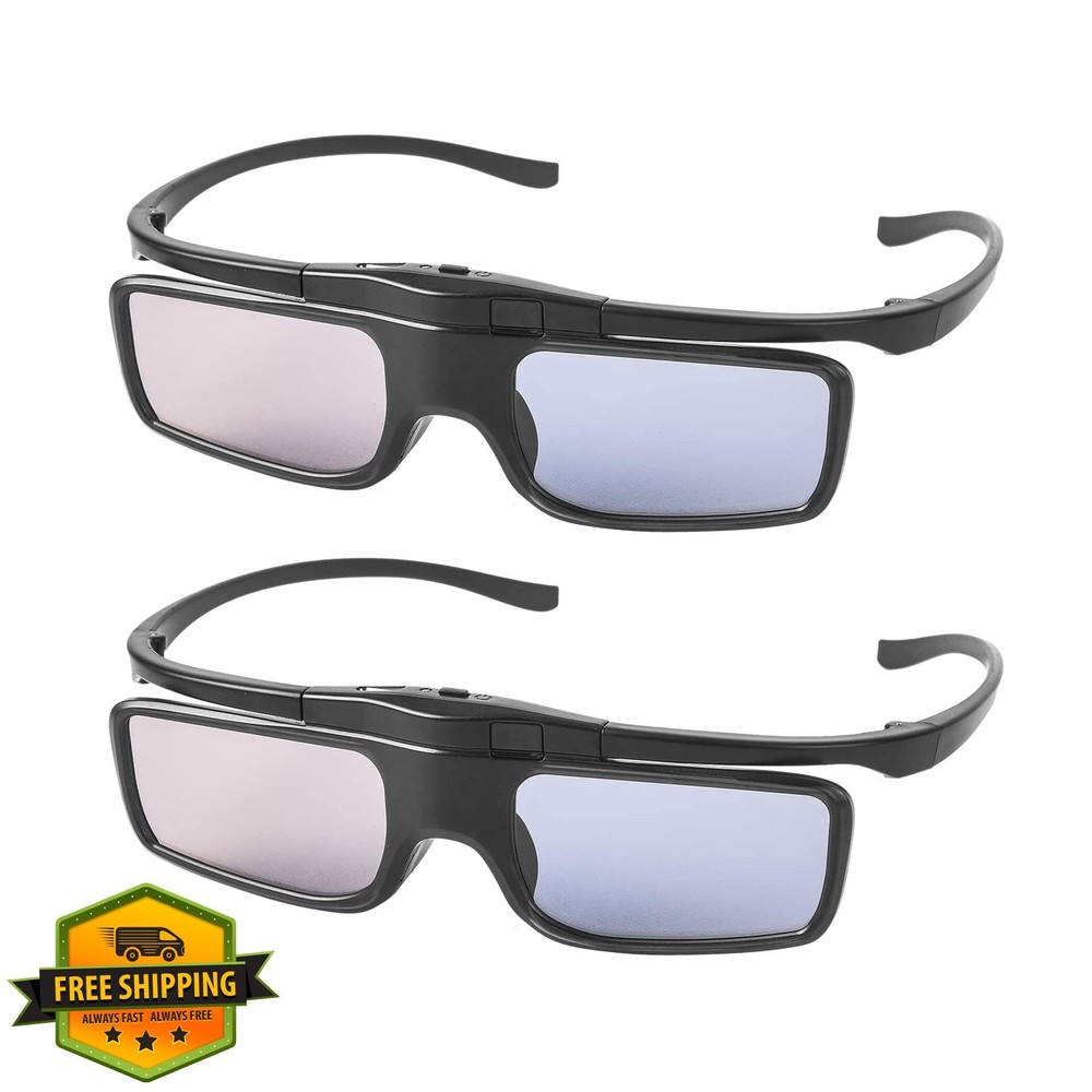 2pk RF 3D Glasses Rechargeable Active Shutter TV Projector