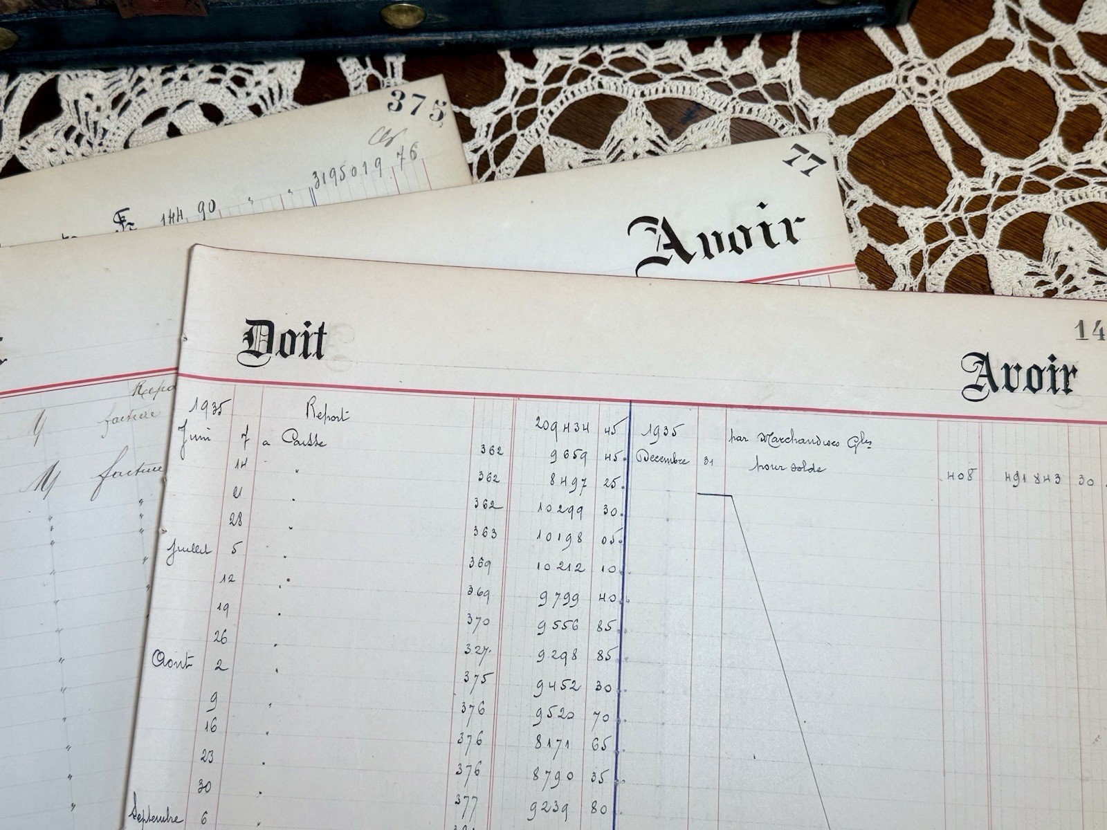 French Ledger Variety Pack - 6 Large Ledger Pages with Beautiful Handwriting