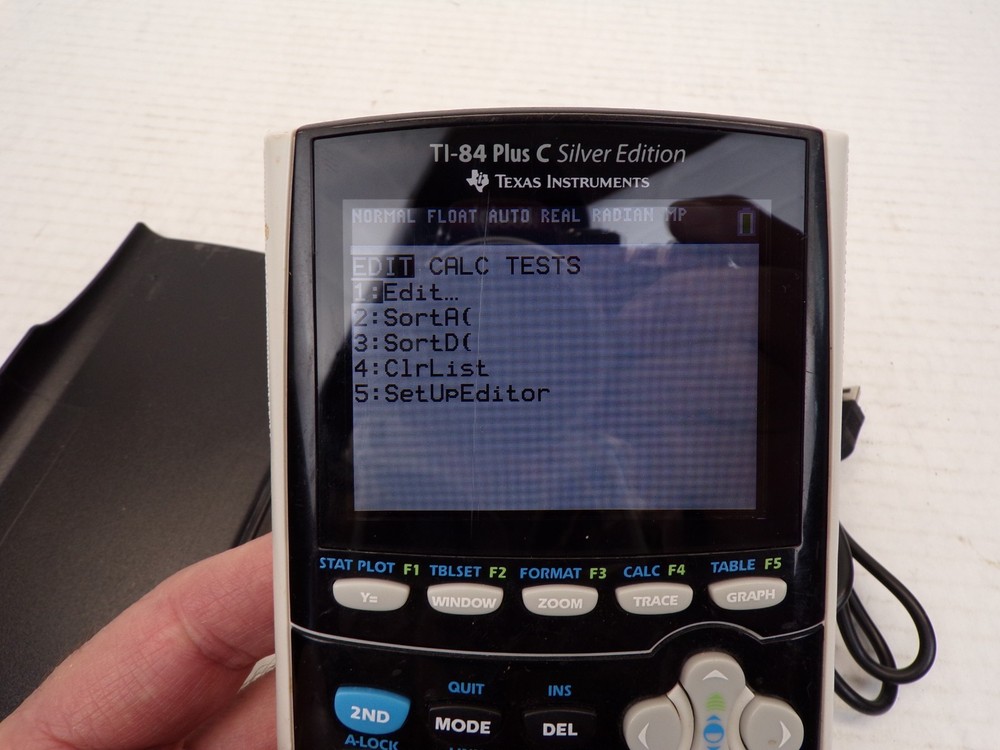 TI-84 Plus C Silver Edition Graphing Calculator w Cover & Charging Cable