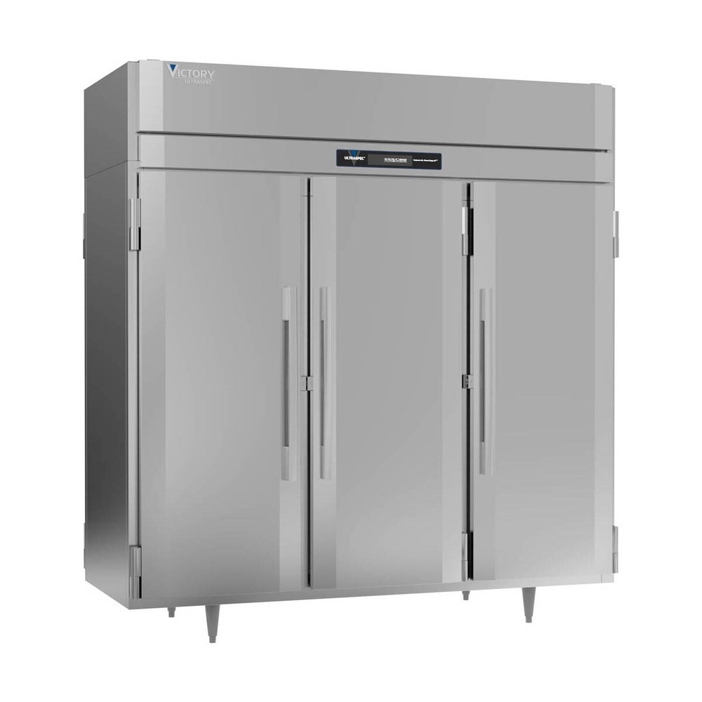 Victory RSA-3D-S1-PT-HC 78" Three Section Pass-Thru Refrigerator w/ 6 Solid S...
