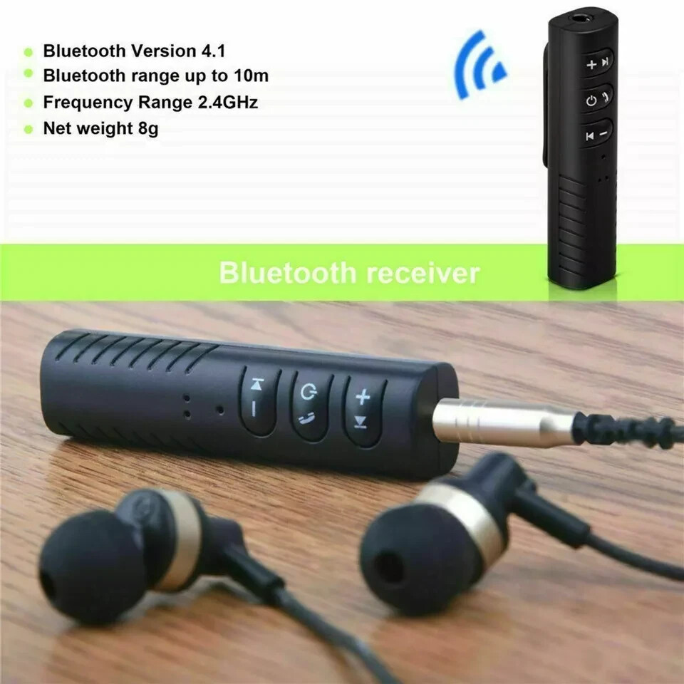 New Wireless Bluetooth Receiver 3.5mm AUX Stereo Music Hands Free Car Adapter
