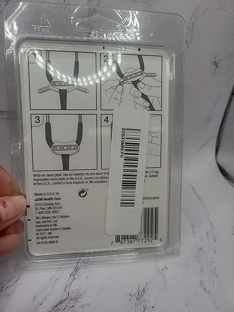 LITTMANN STETHOSCOPE IDENTIFICATION ID TAG BLACK #40007 3M