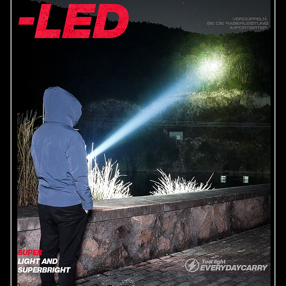 Solar LED Flashlight Keychain Torch USB Charging COB Emergency Portable Light