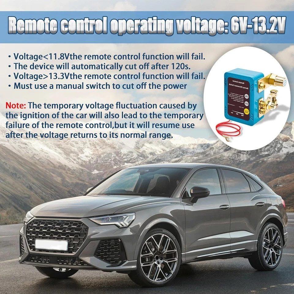 Remote Battery Disconnect Switch 12v, 240A, Upgrade Smart Voltage Kill Switch