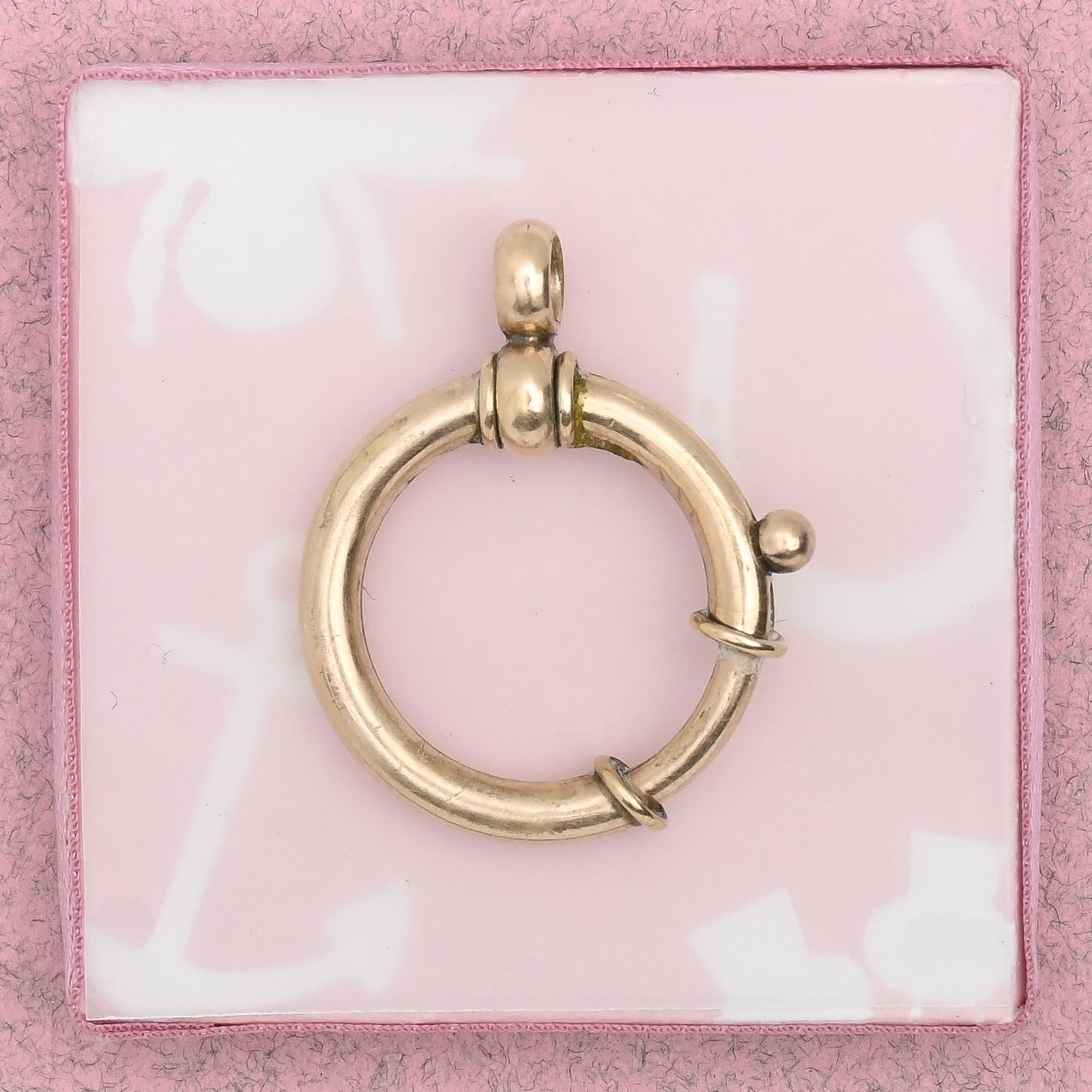 Antique Victorian Gold Filled OVERsized Spring Ring Clasp for Charm Pendant