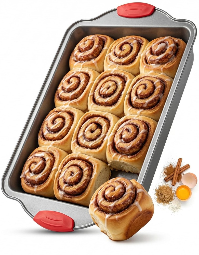 Boxiki Kitchen Non-stick 9x13 Rectangular Cake Pan - Durable Baking Pan for O...