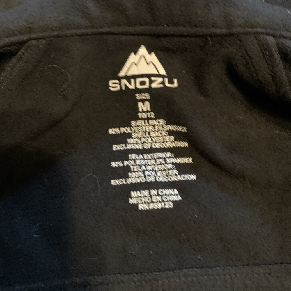 Snozu Boy’s Jacket Full Zip Soft Shell Gray Size Medium (10/12)