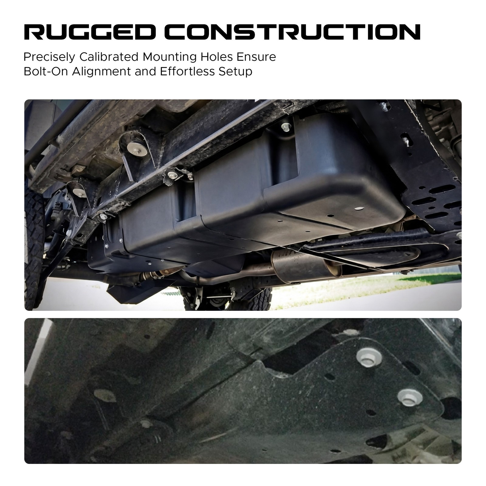 VRC Steel Gas Fuel Tank Skid Plate For Jeep Wrangler JK 4-Door 2007-2018 Black