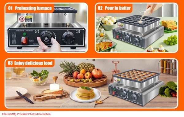 Mini Pancake Maker Makes 25pcs, Dutch Pancake Baker Maker Poffertjes