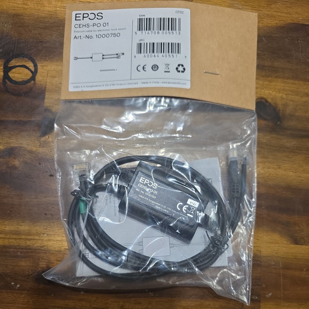 EPOS CEHS-PO 01 Polycom Adapter Cable for Electronic Hook Switch BRAND NEW