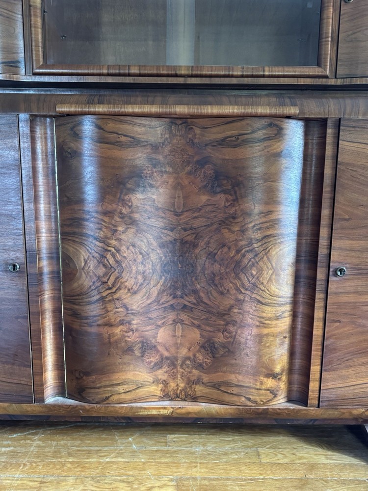 Thrum Art Deco Antique German Two Piece Sideboard Buffet