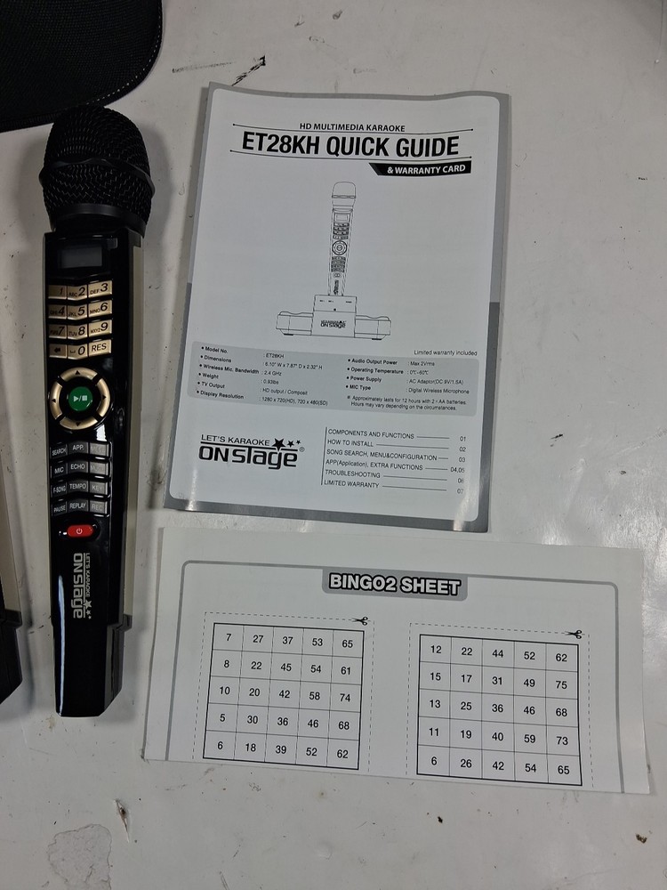 Magic Sing ET23KH Wireless Karaoke System With Case And Book TD31D