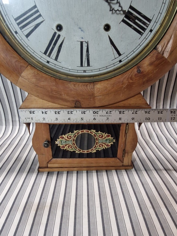 Antique Drop Dial Wood Wall Clock