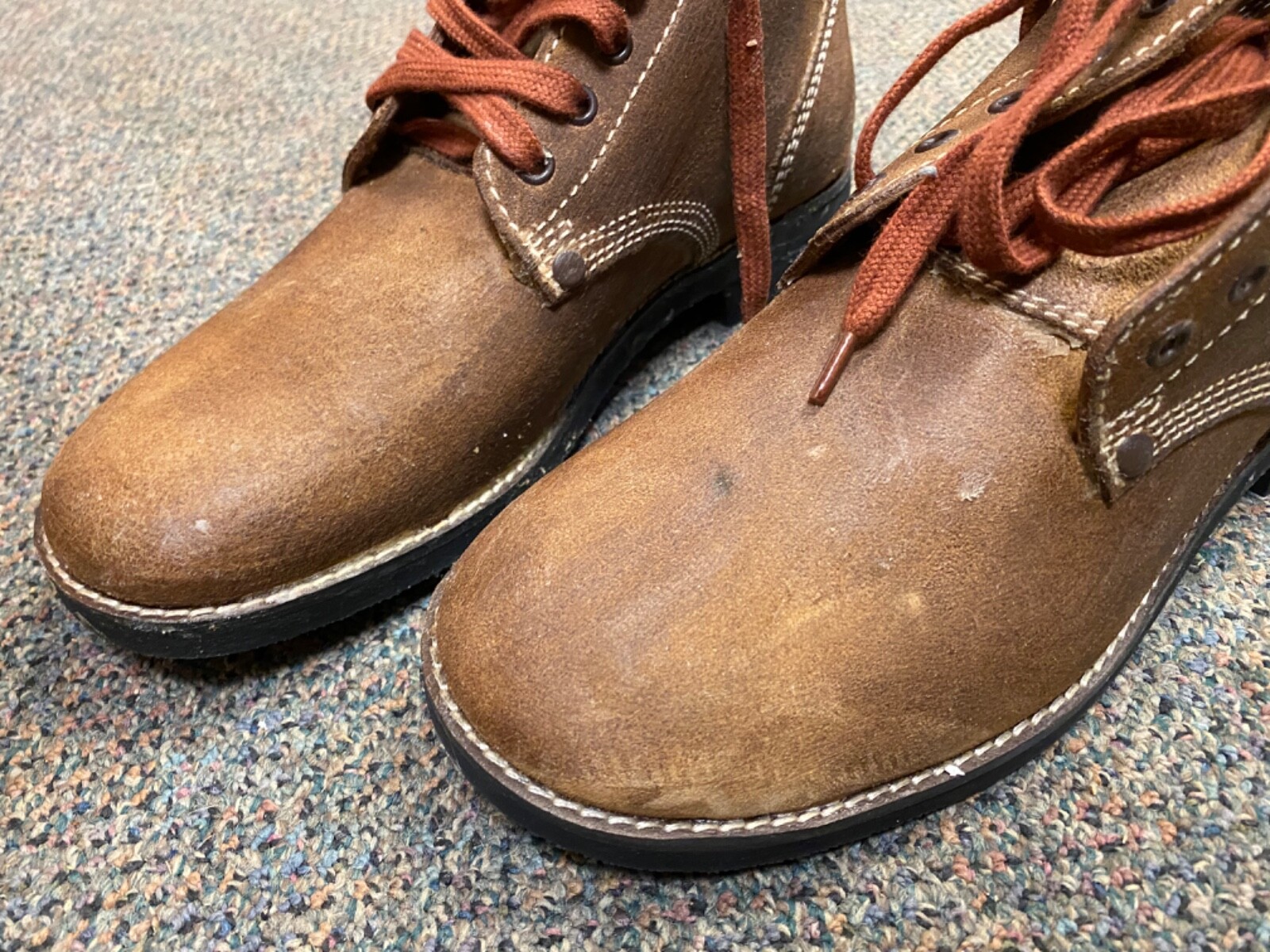 WWII US ARMY "ROUGHOUTS" COMBAT FIELD SERVICE SHOES- SIZE 11