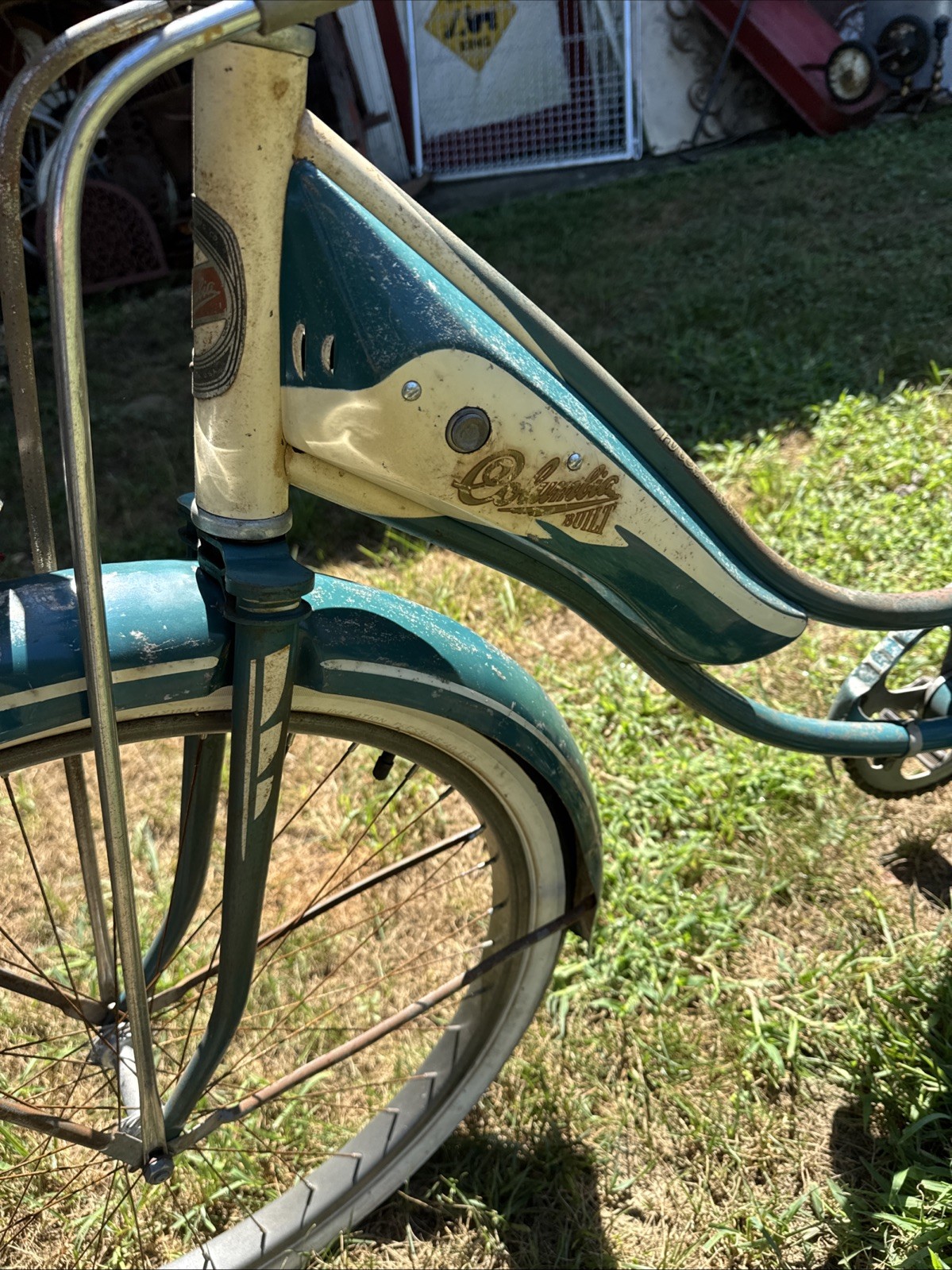 Vintage 1940s 50s Columbia Blue & White All Original Girls Bicycle
