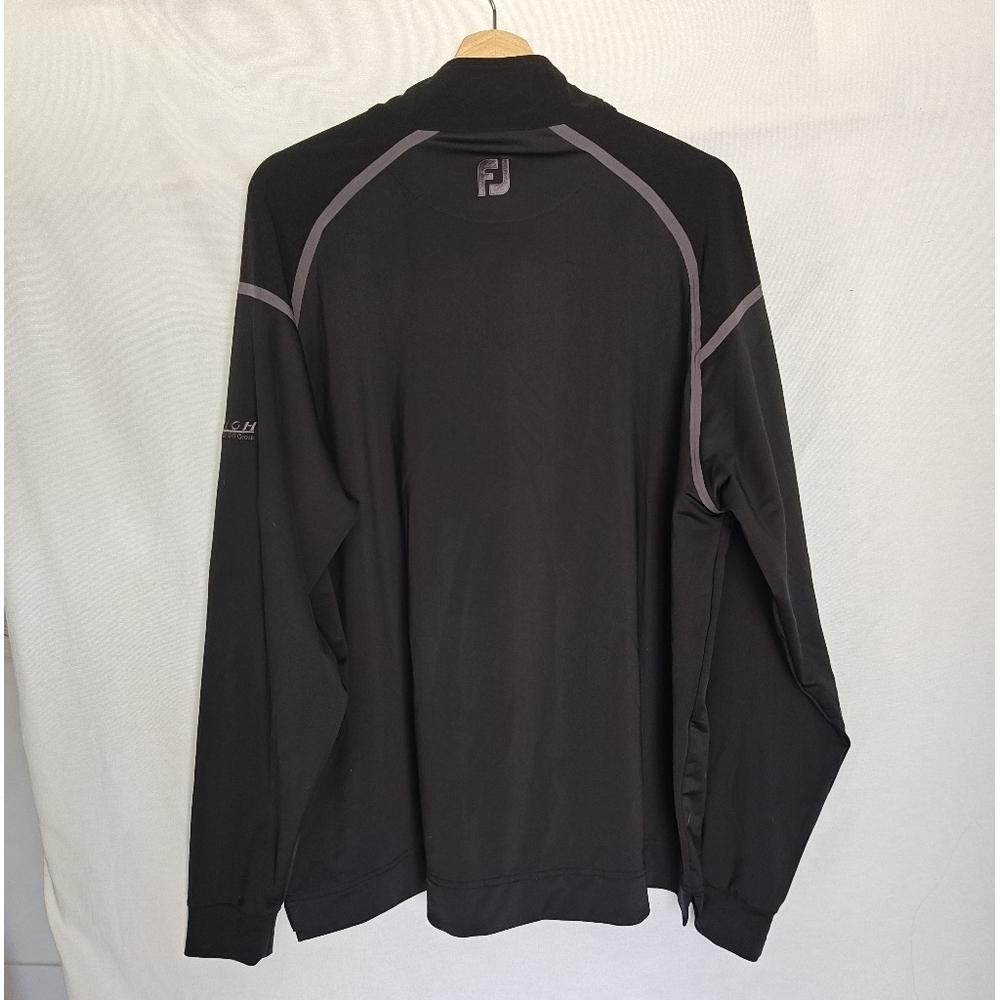 Footjoy Wind Tech Pullover Black Gray XL MidLayer Stretch 1/4 Zip Golf 24770