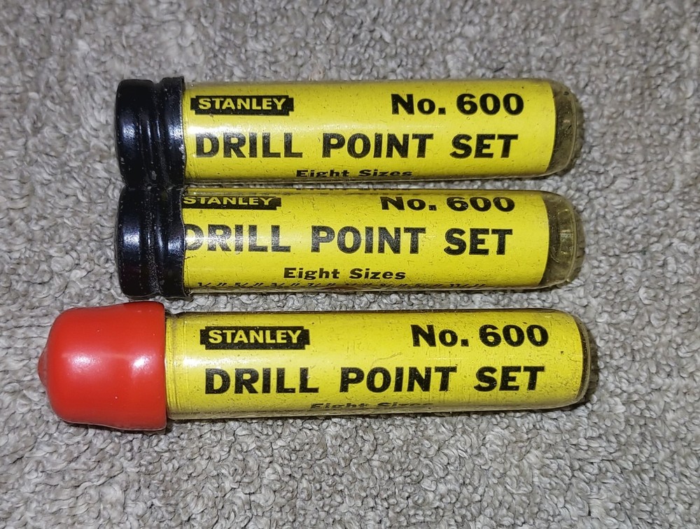 Vintage Stanley #600 Hand Drill Bits 8 Piece set