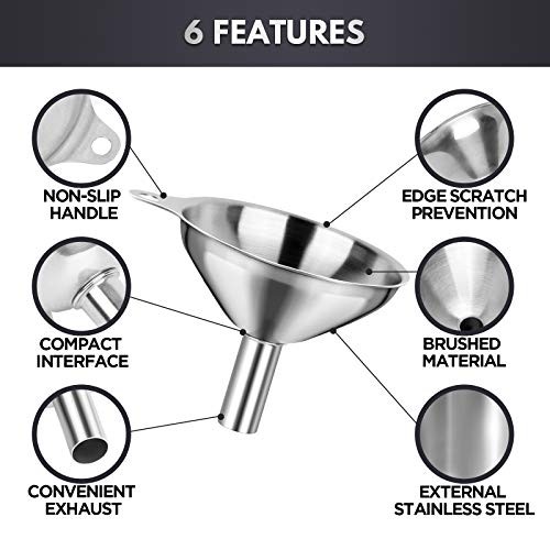 Stainless steel kitchen funnel set three