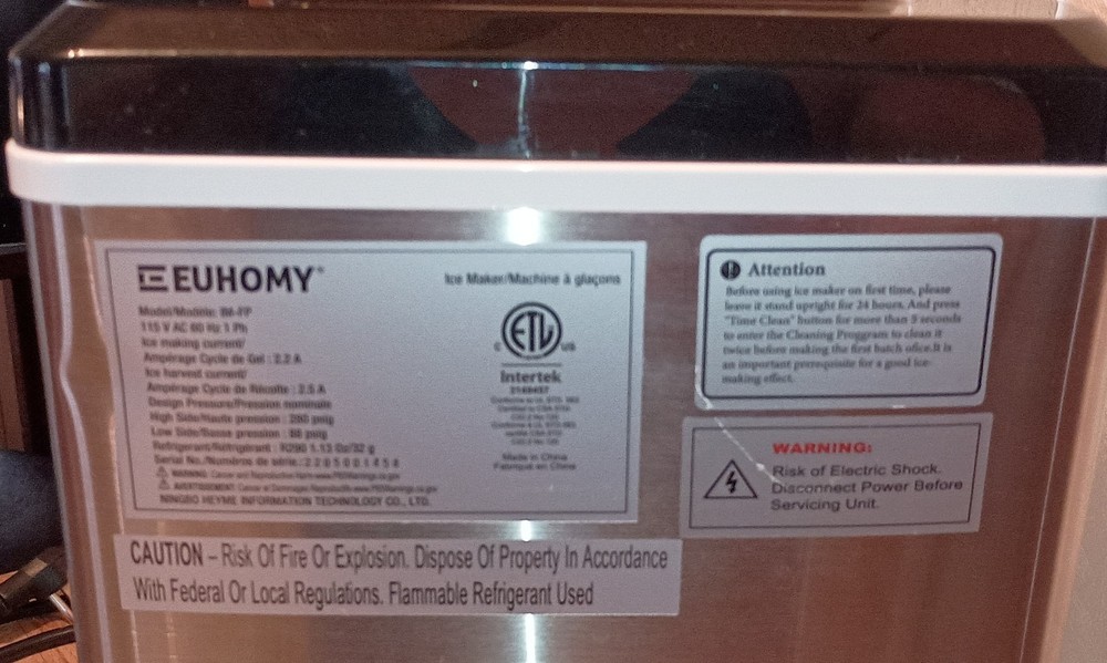 Euhomy Counter Top Ice Maker Model IM-FP