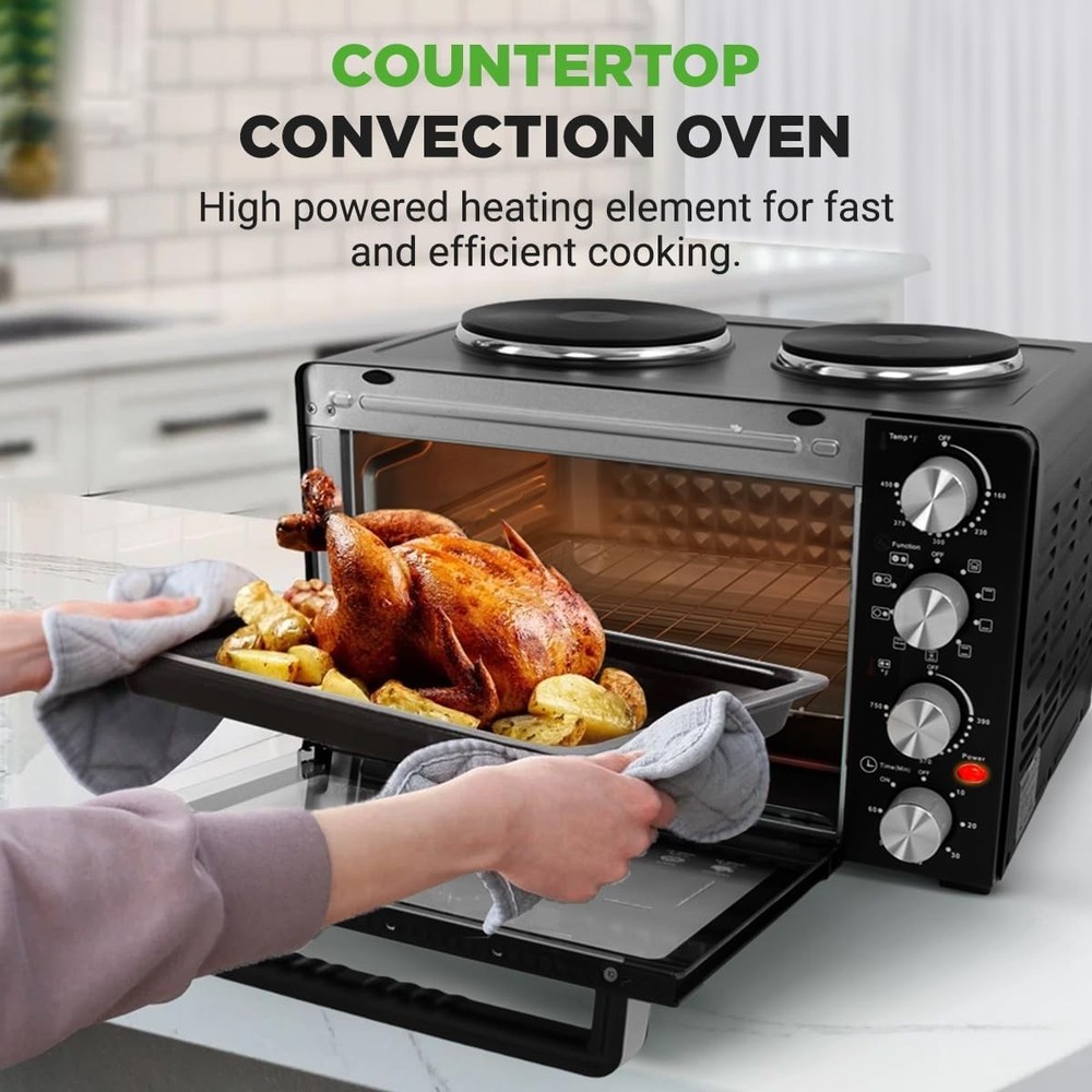 Nutrichef 2-in-1 Convection Oven & Cooker - 30 Quart, 1500W Multi-Function