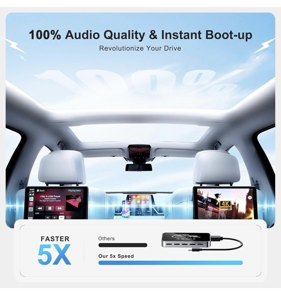 Wireless Carplay Adapter Compatible With Android Auto And Carplay. 4K