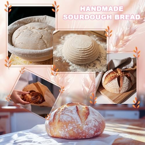 Sourdough Starter Kit - Complete Bread Baking Supplies with Proofing Basket & Ja