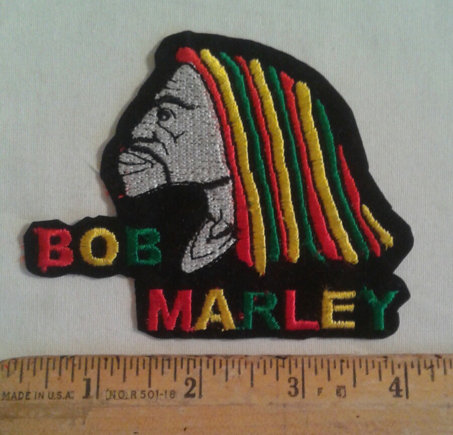 Bob Marley Face Embroidered Patch Jamaica Reggae Music SKA Rasta 3" x 4"