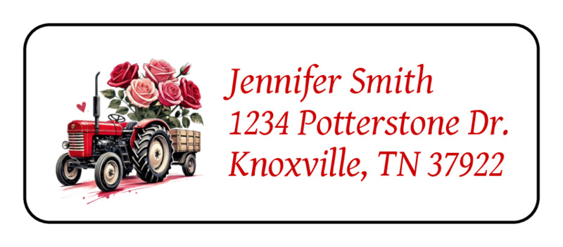 30 Valentines day return address labels personalized  tractor
