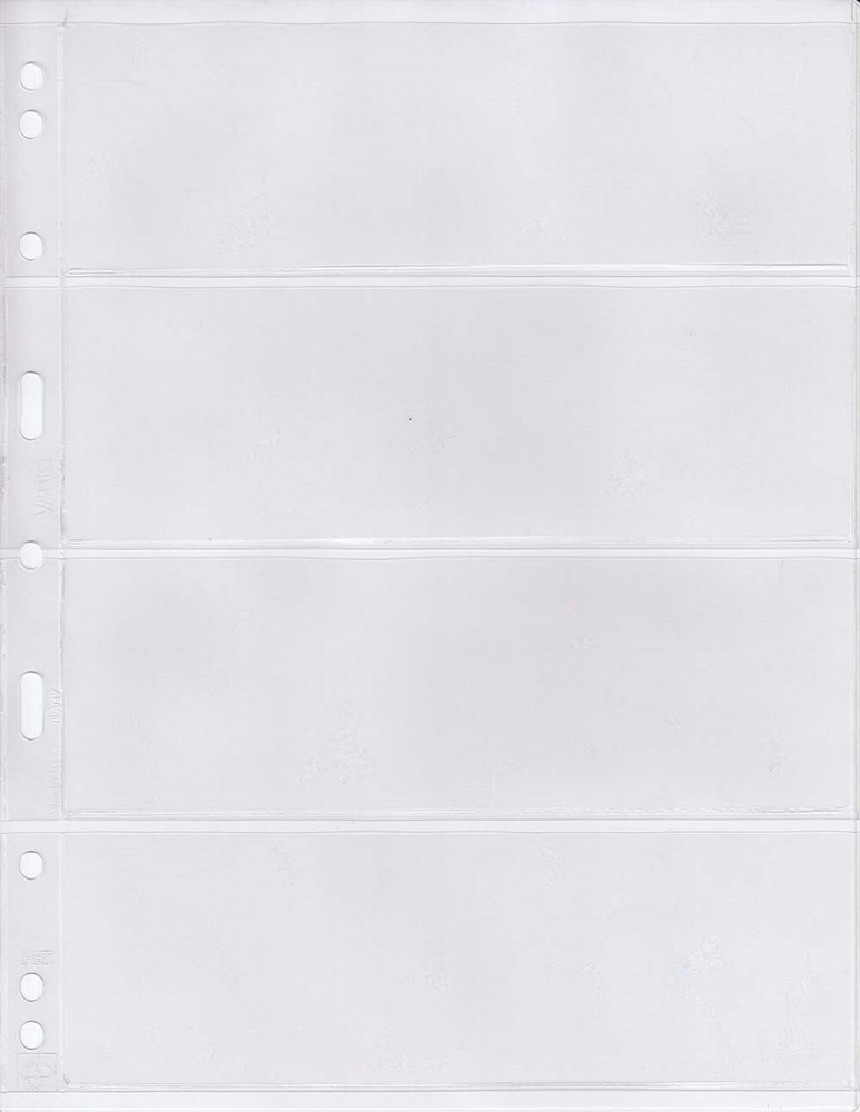 Modern Currency / Stamp Album Pages Lighthouse Vario 4C 4 Rows Pack of 5 Clear