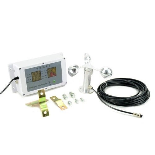 220V Smart Digital Anemometer - Wind Speed Meter with Cup Sensor for Weather