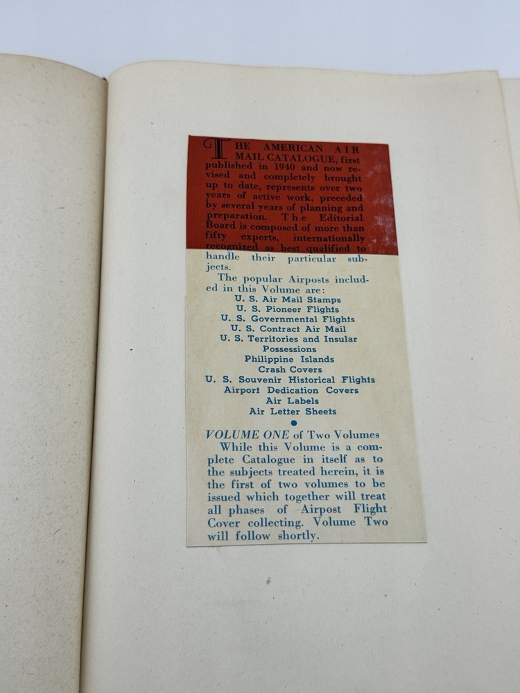 American Air Mail Catalogue 1947 Edition Vol I