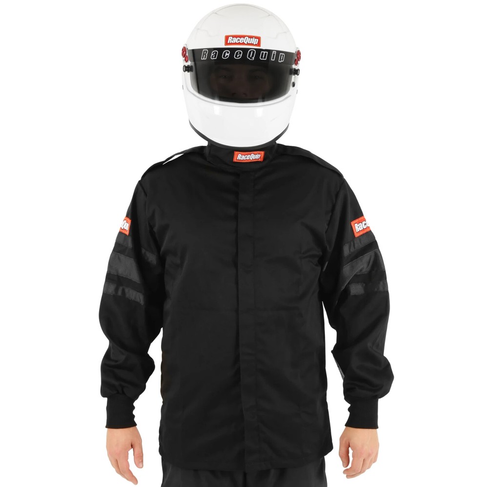 RaceQuip Single Layer Fire Suit Jacket Black - Medium Tall