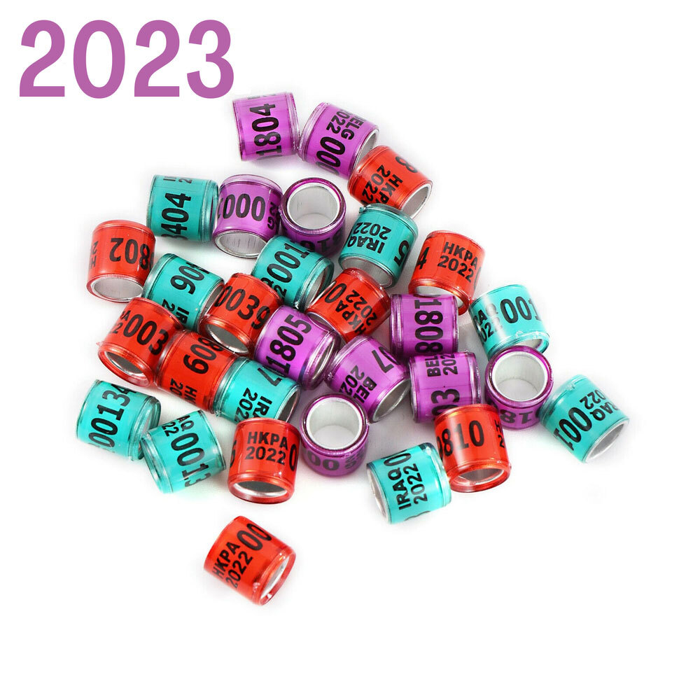 For 2023 Racing Multicolor Pigeon Rings Leg Bands ARPU Bird Foot Ring 8mm 100Pcs