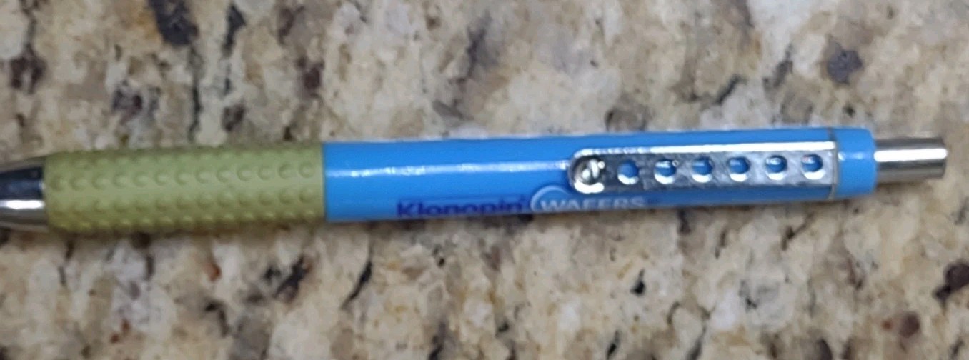 Pharmaceutical Drug Rep Vintage Pen Klonopin Clonazepam With Pill Pics Very Rare