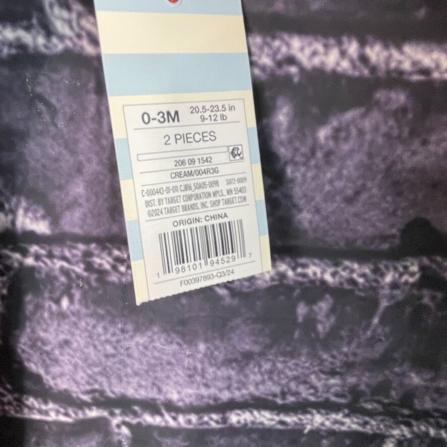 Cat & Jack 0-3 Month Knit Reindeer Cream Red Pants Set