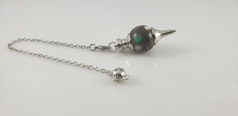 Aoneitem Malachite Gemstone Stone Point Healing Chakra Divination Pendulum