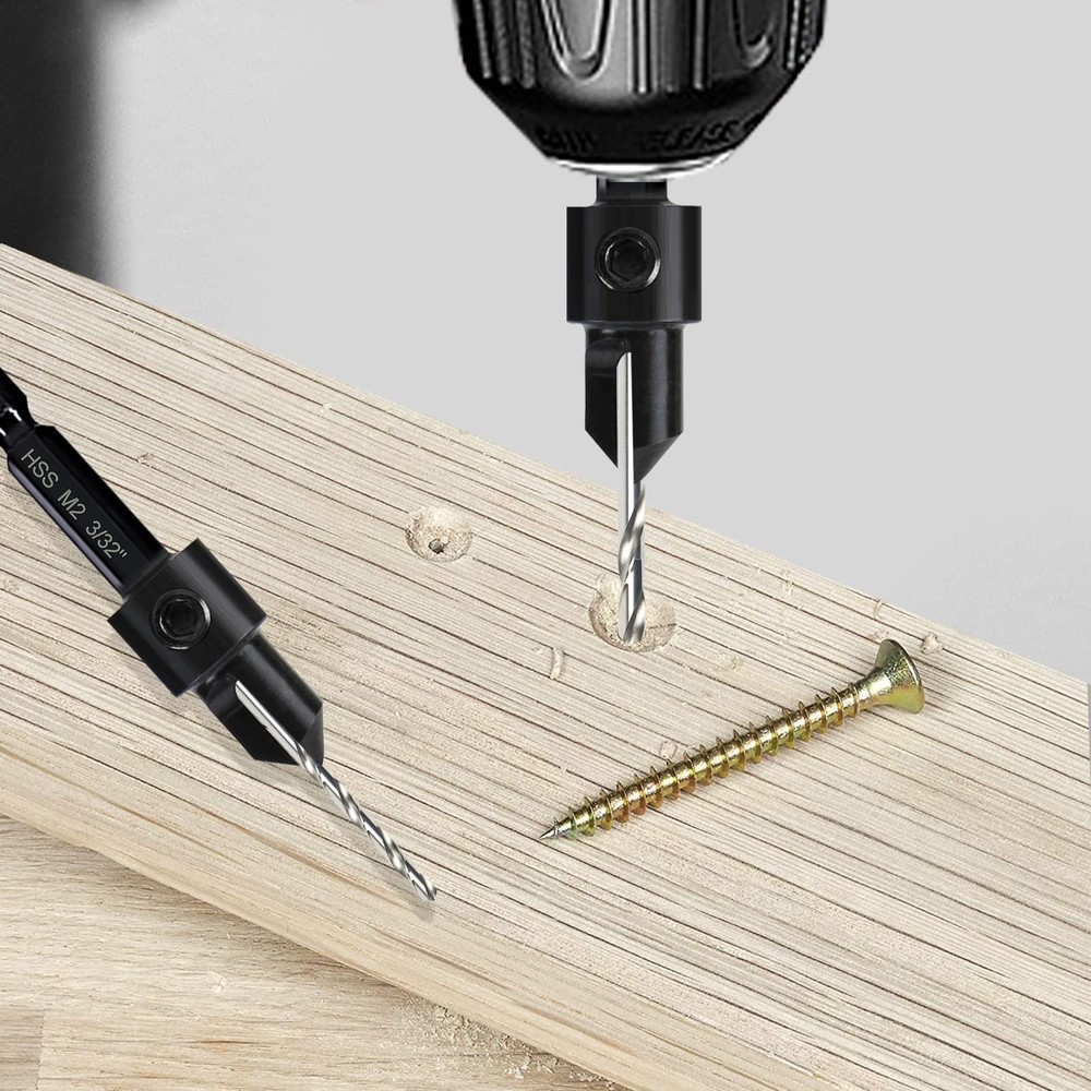 3 Pack Countersink Drill Bit Set #10#12#16, 3 Bits