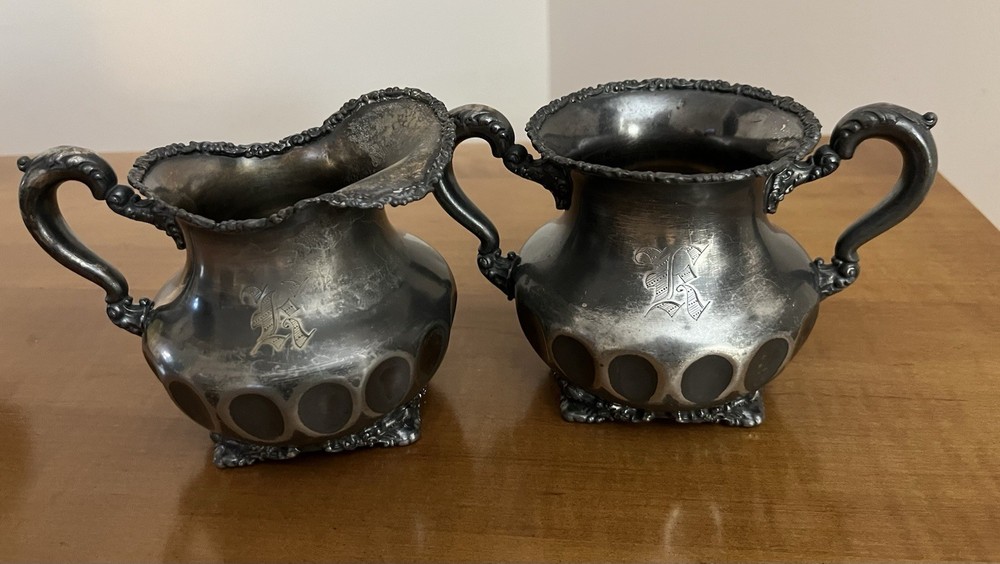 Victorian Sugar Bowl & Creamer #1259
